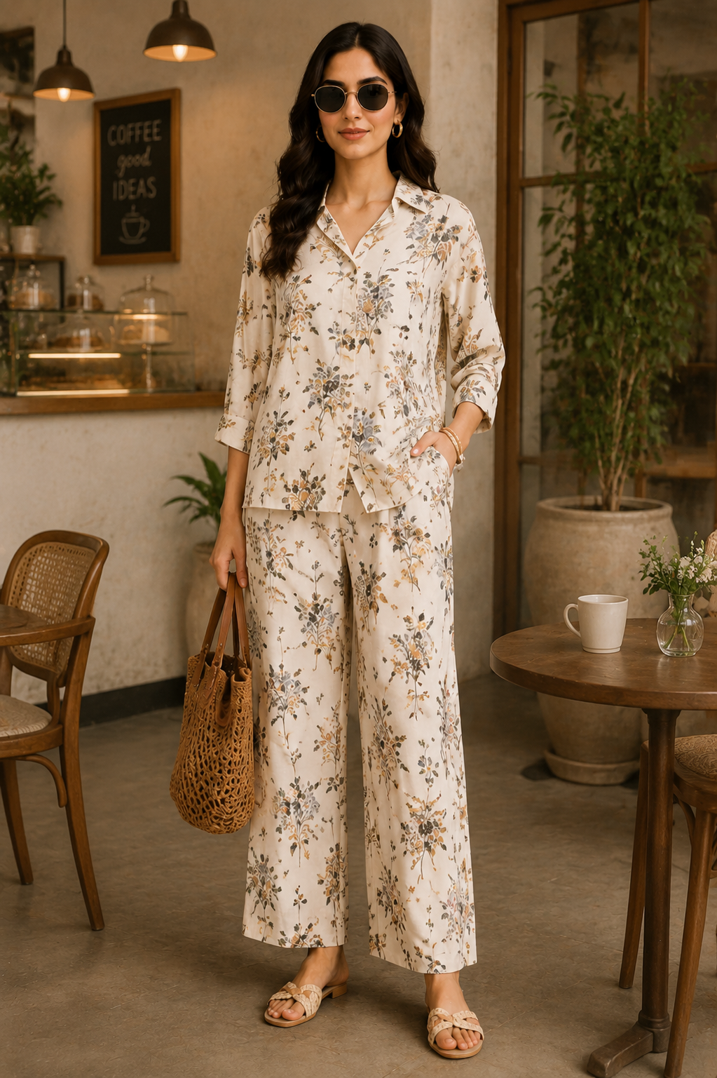 Ivory Bloom Floral Co-Ord Set
