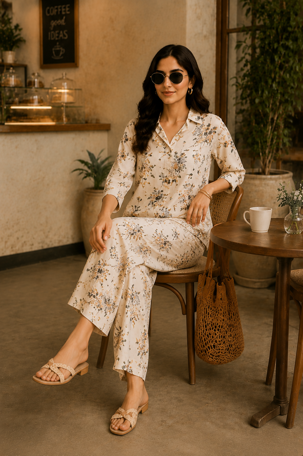 Ivory Bloom Floral Co-Ord Set