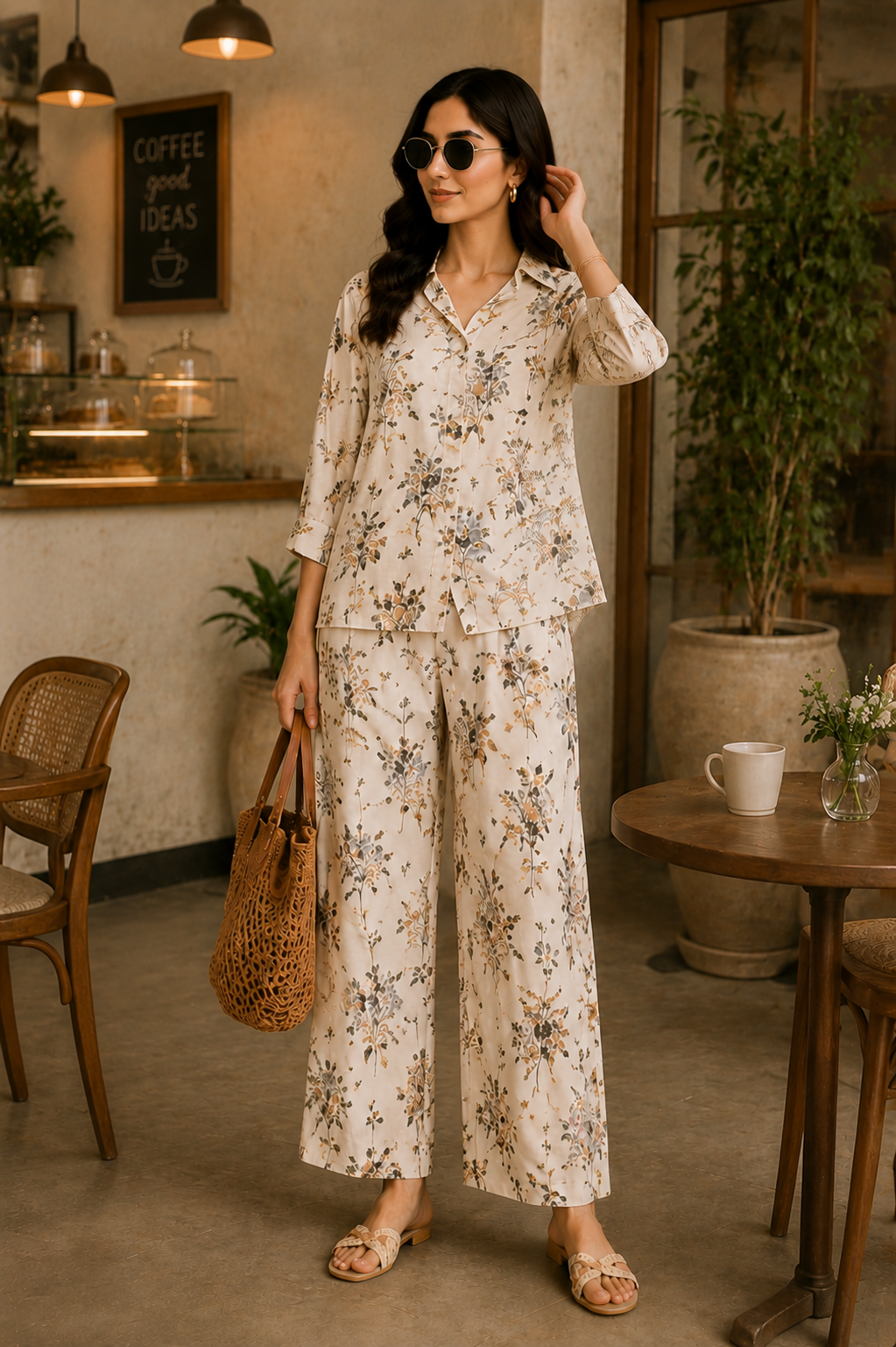 Ivory Bloom Floral Co-Ord Set