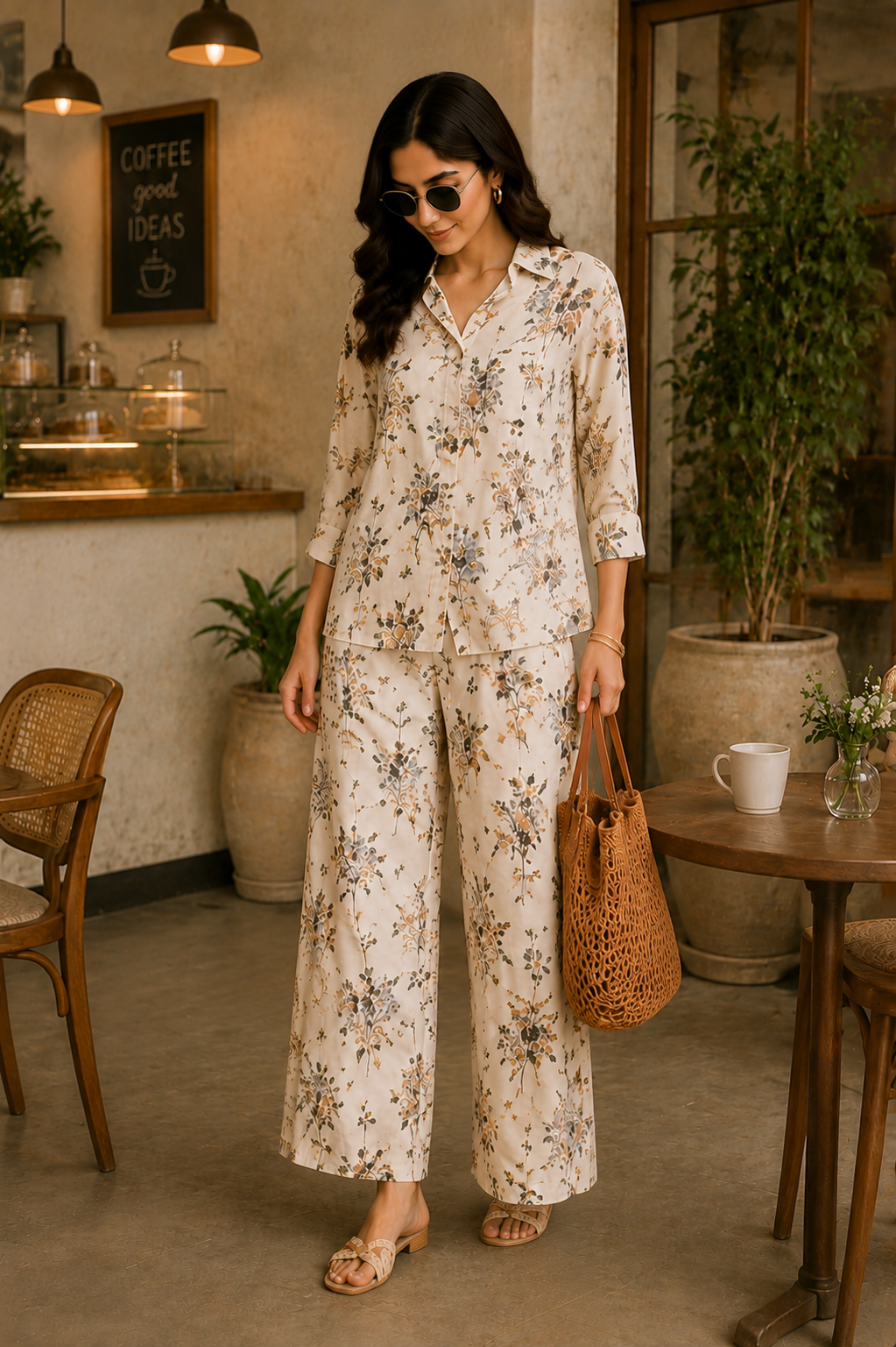 Ivory Bloom Floral Co-Ord Set