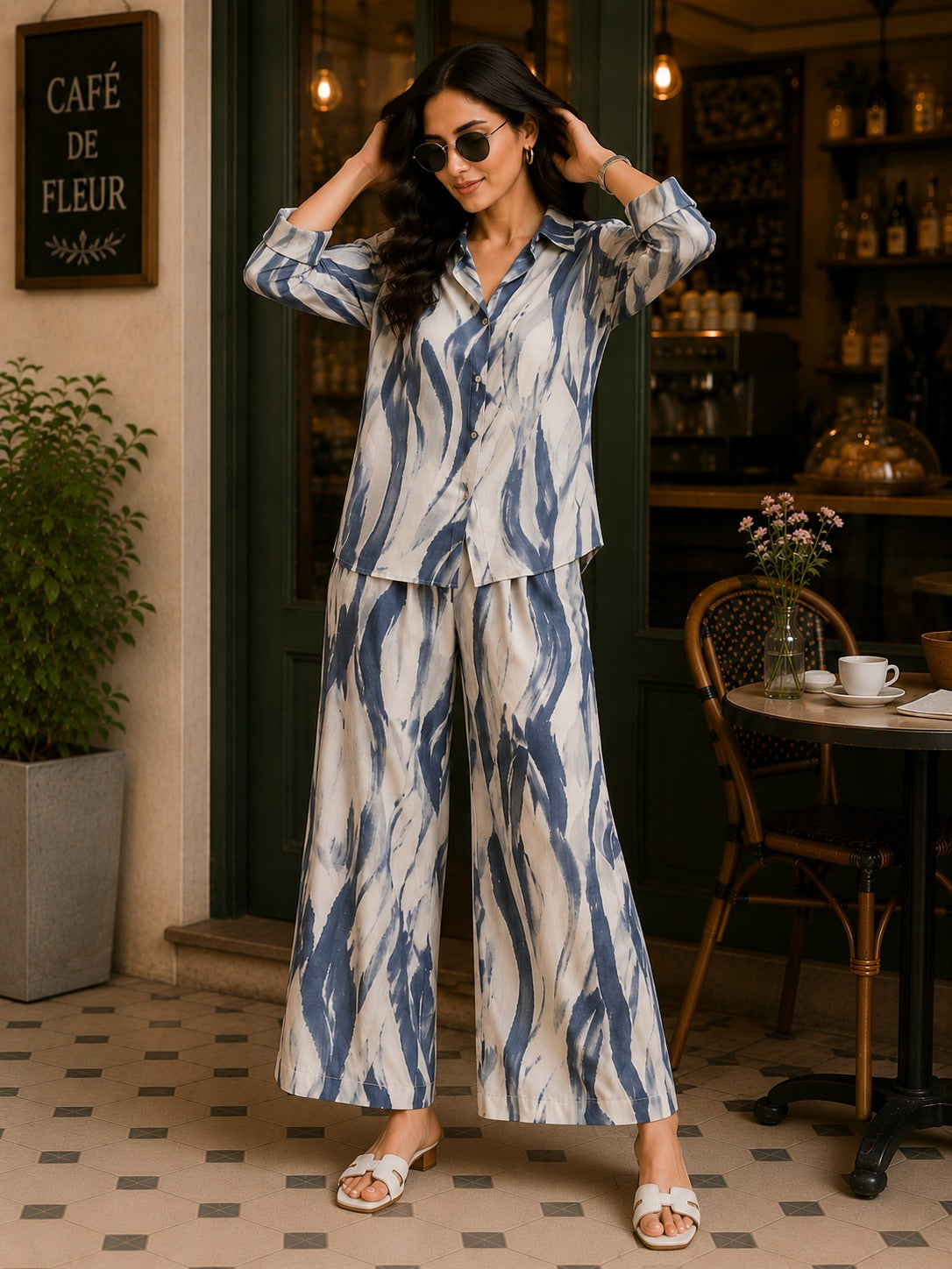 Ocean Mist Abstract Co-Ord Set