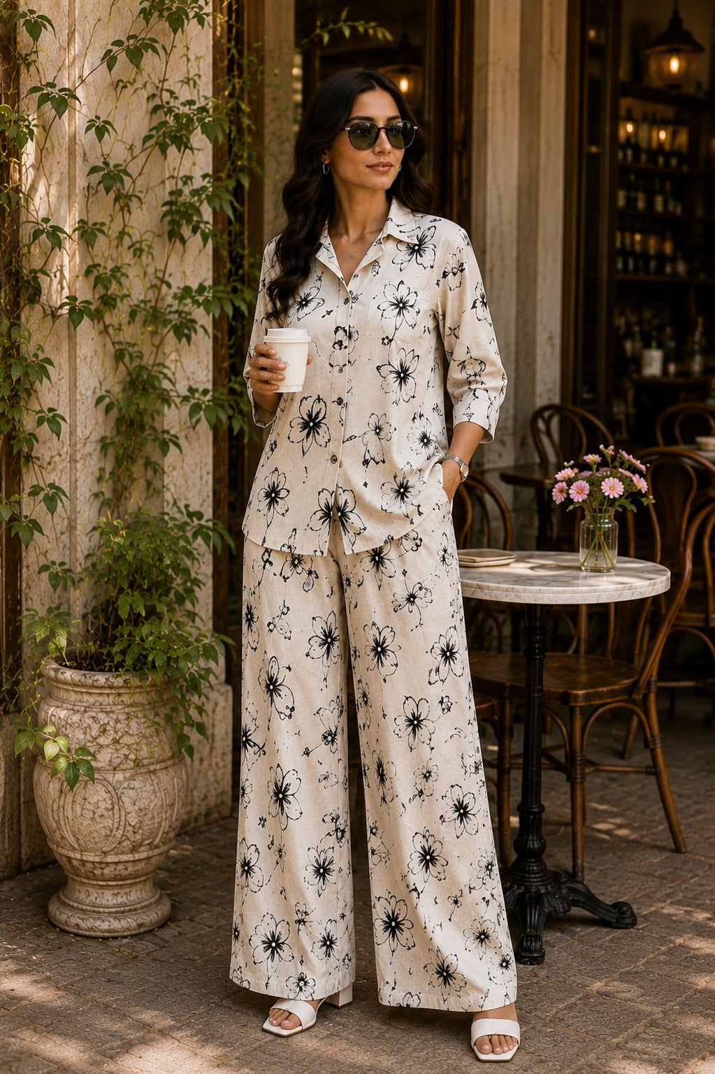 Inked  Botanica  Co-Ord Set for Women