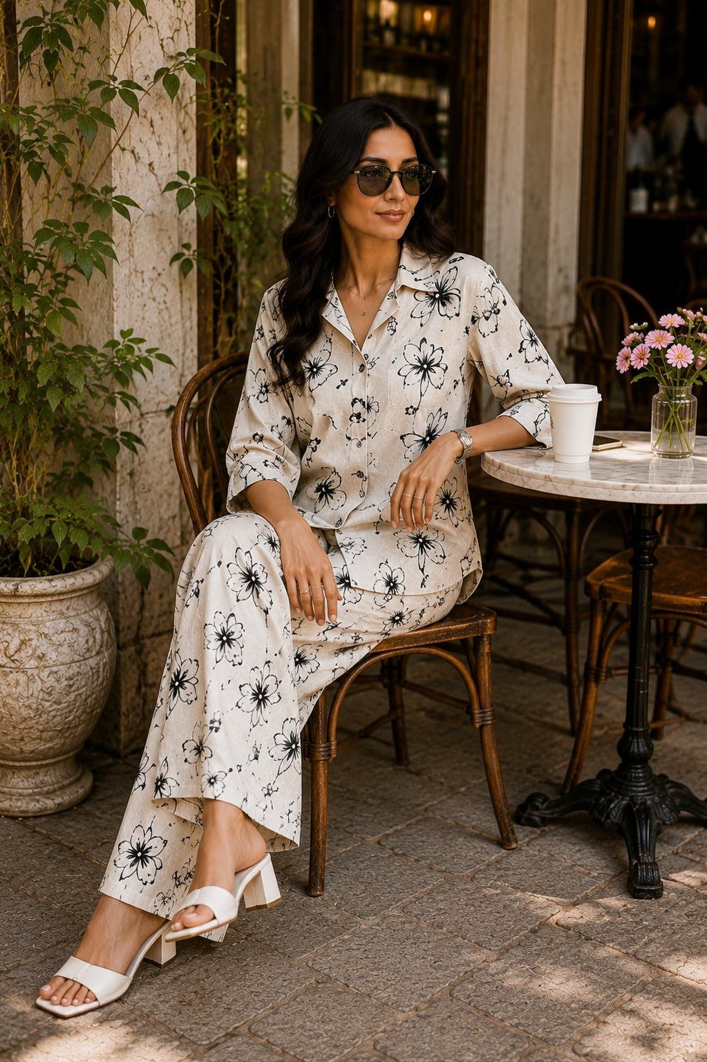 Inked  Botanica  Co-Ord Set for Women