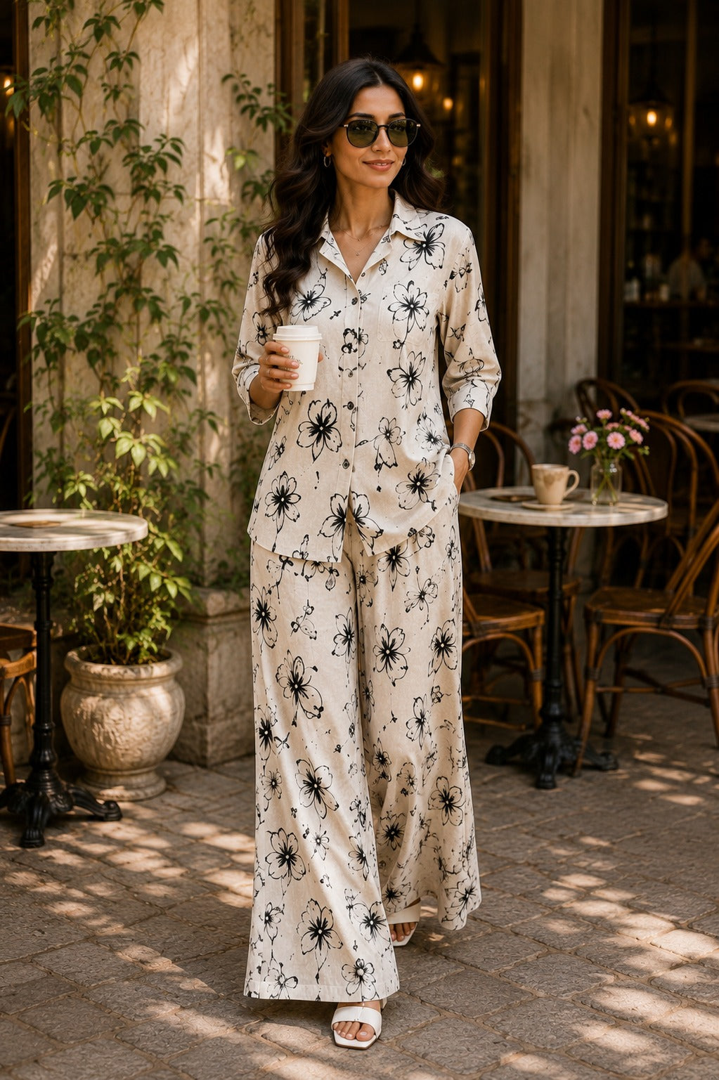 Inked  Botanica  Co-Ord Set for Women