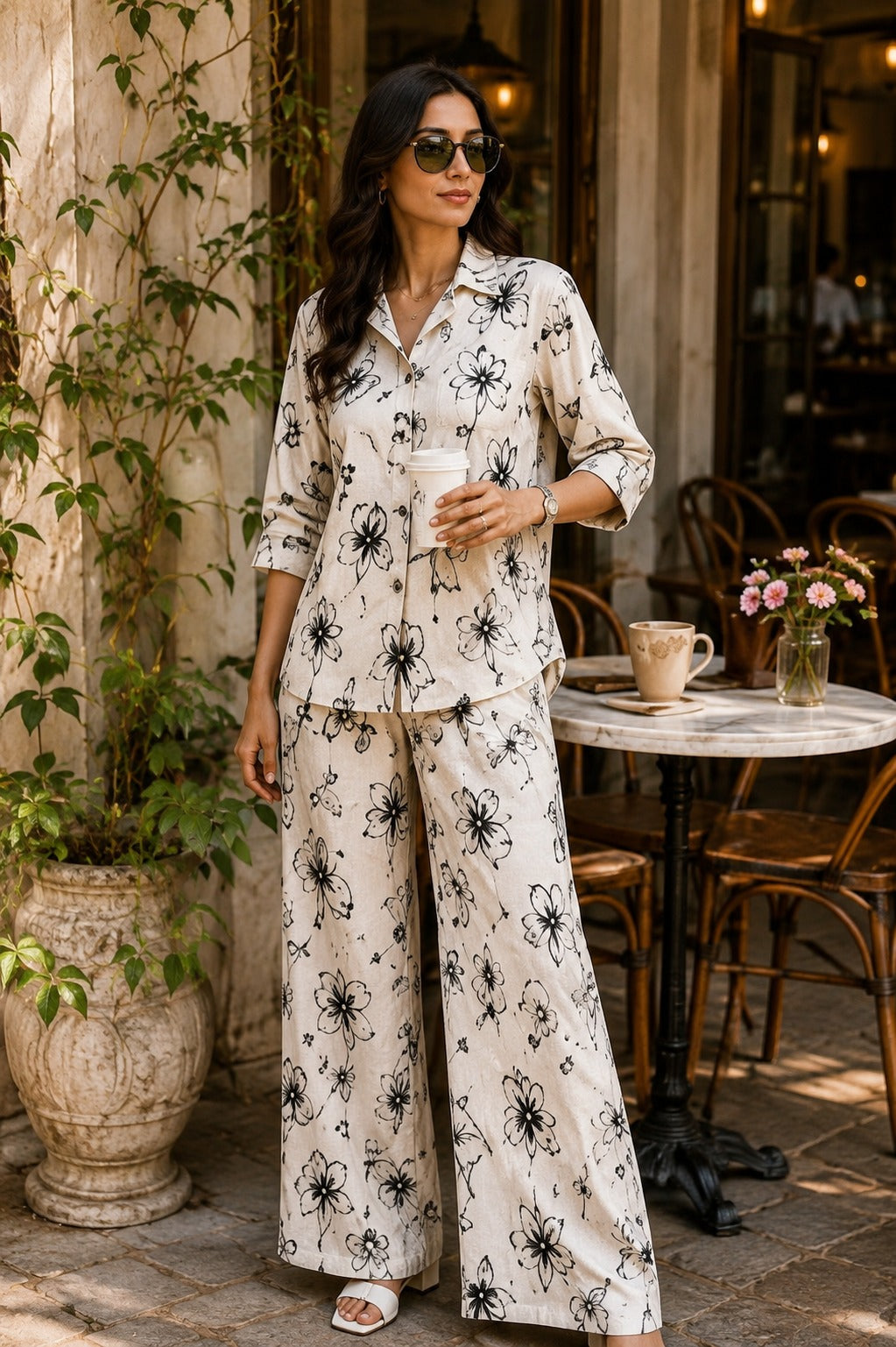 Inked  Botanica  Co-Ord Set for Women