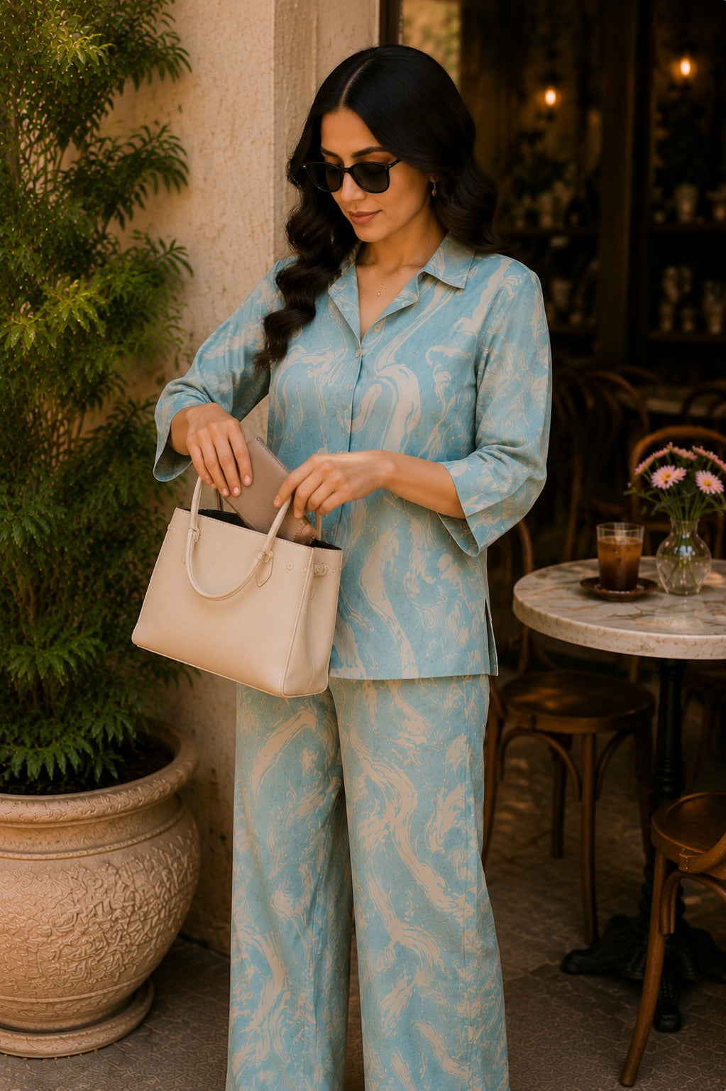OCEANIC ABSTRACT CO-ORD SET FOR WOMEN