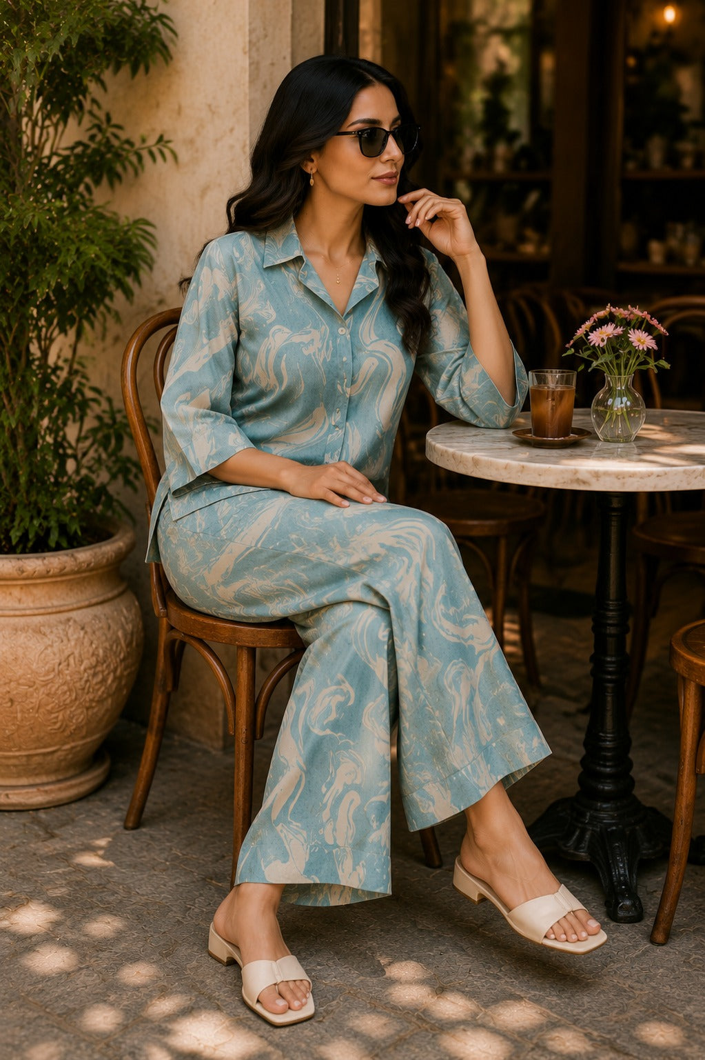 OCEANIC ABSTRACT CO-ORD SET FOR WOMEN