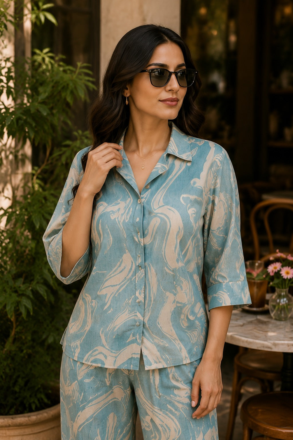 OCEANIC ABSTRACT CO-ORD SET FOR WOMEN