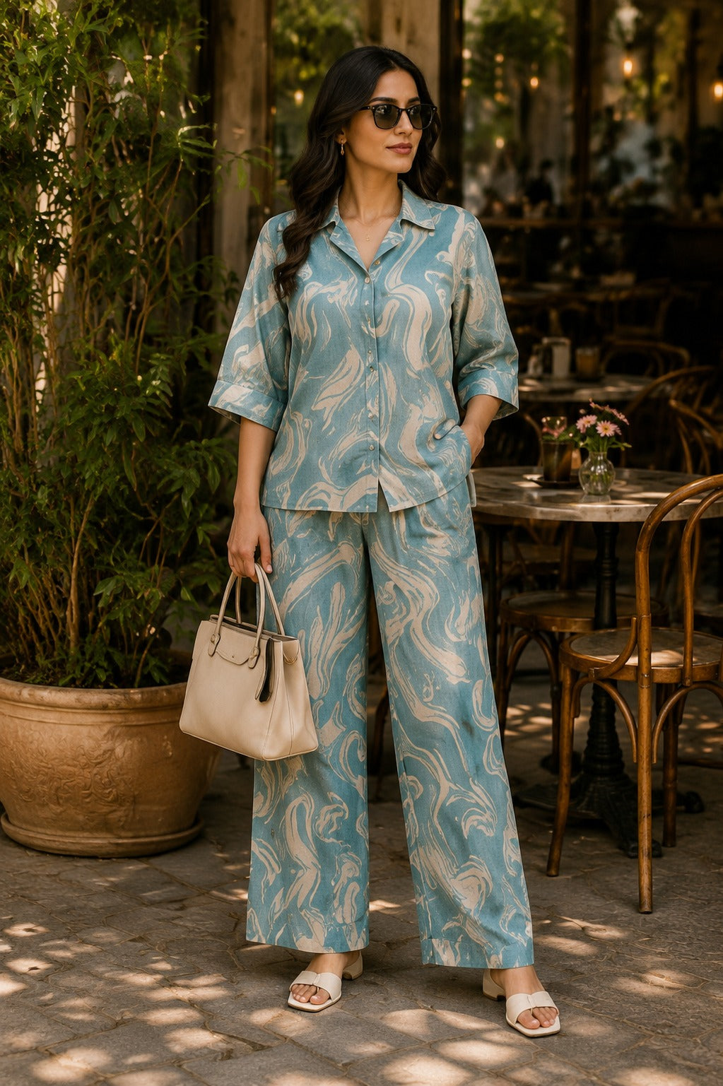 OCEANIC ABSTRACT CO-ORD SET FOR WOMEN