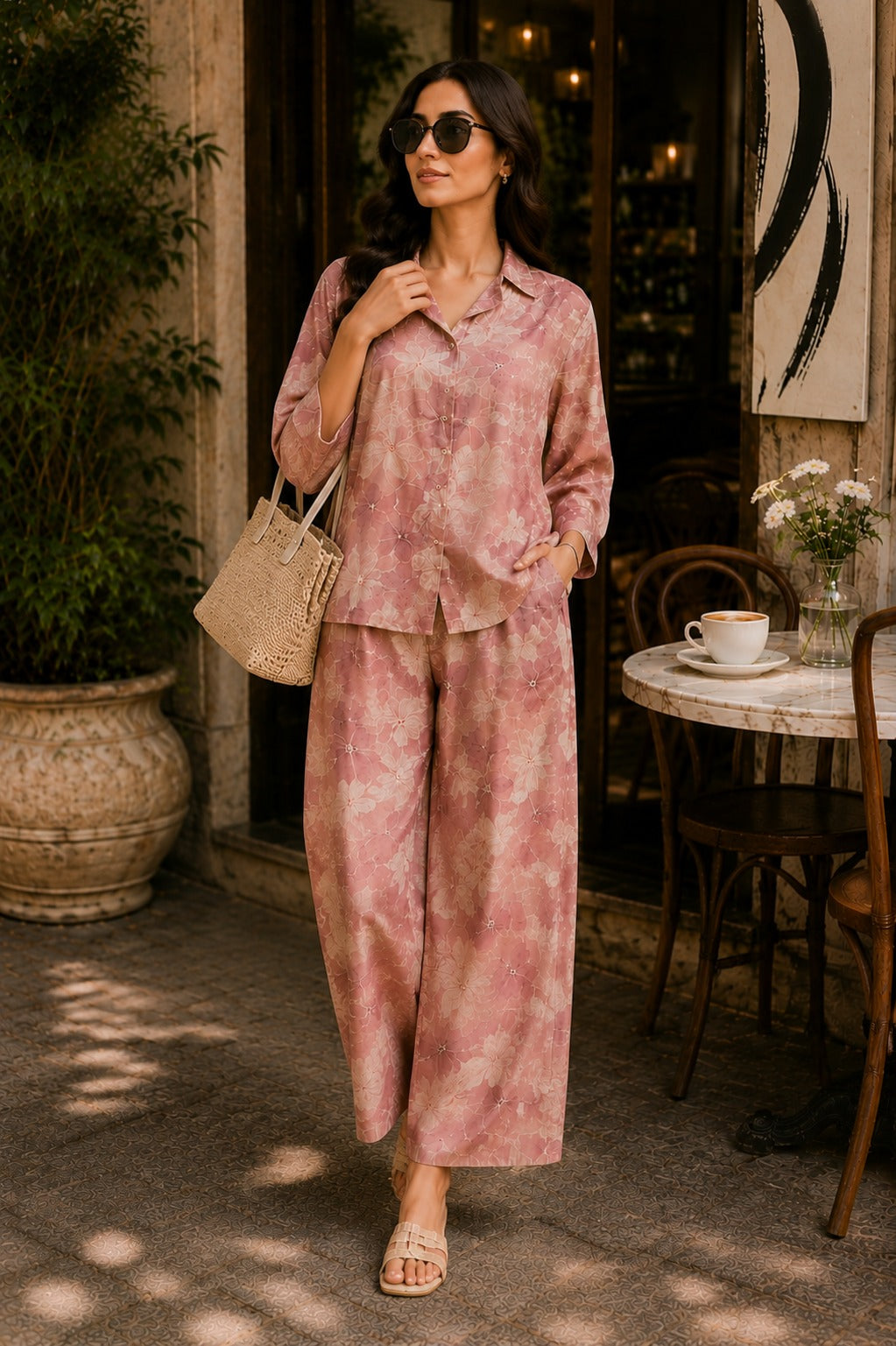 Elegant Floral Printed Co-Ord Set