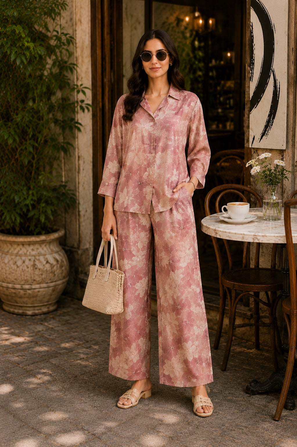Elegant Floral Printed Co-Ord Set