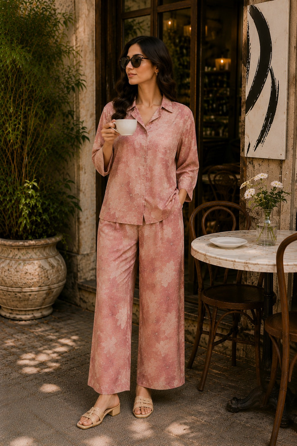 Elegant Floral Printed Co-Ord Set