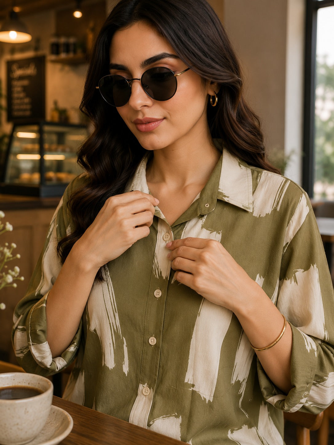 Olive Artisan Printed Co-Ord Set