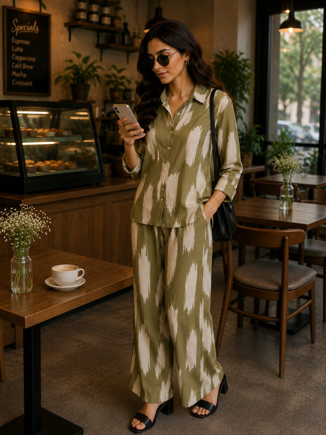 Olive Artisan Printed Co-Ord Set