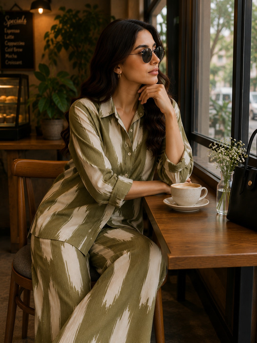 Olive Artisan Printed Co-Ord Set