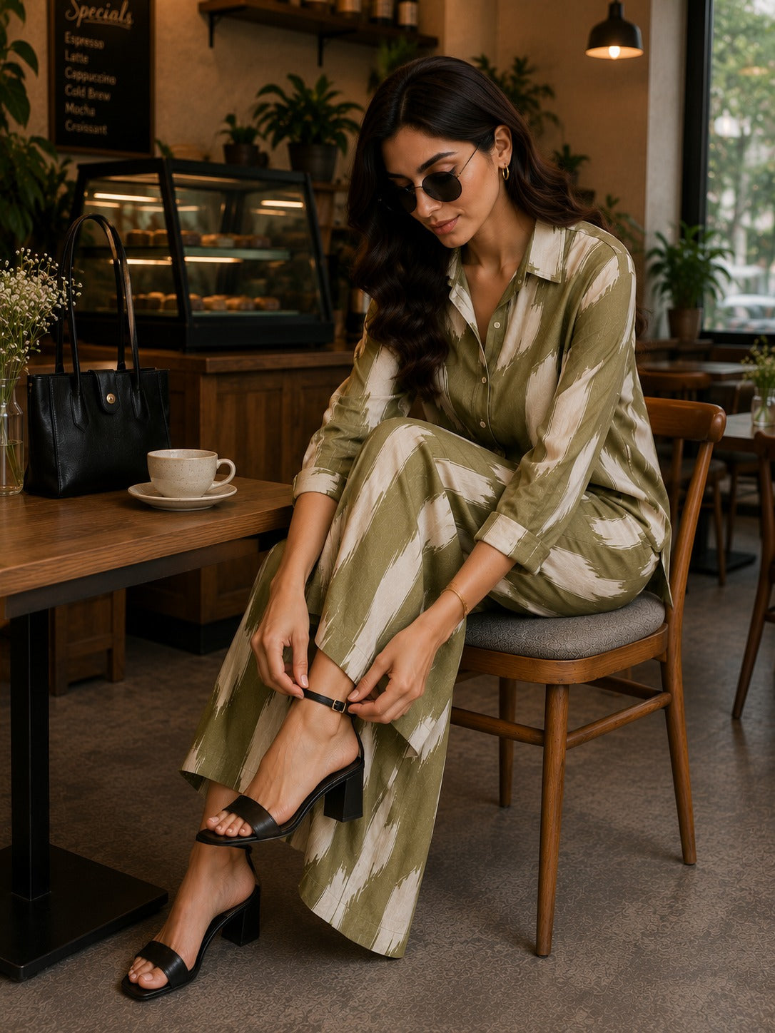 Olive Artisan Printed Co-Ord Set