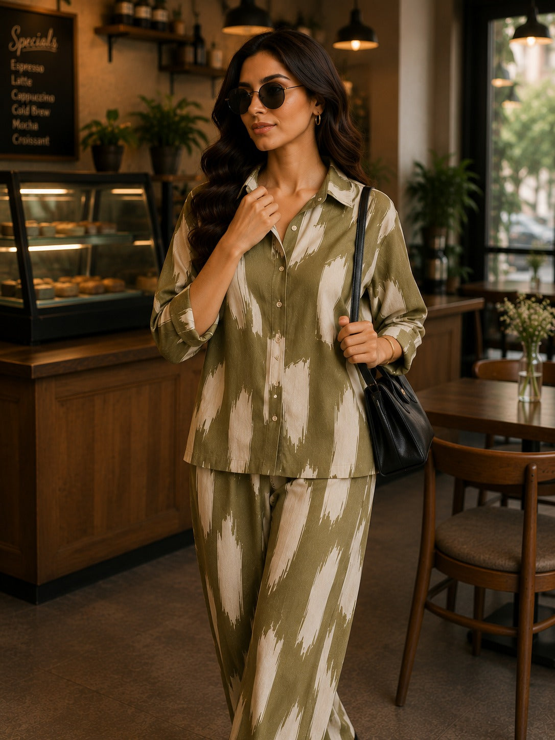 Olive Artisan Printed Co-Ord Set