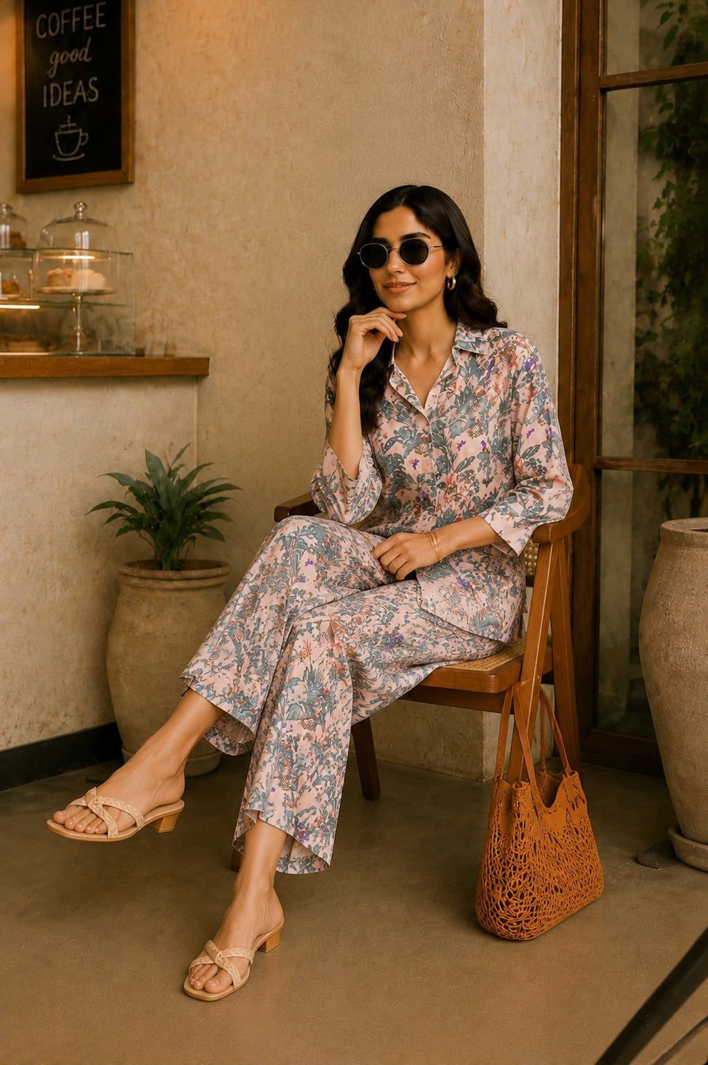 Soft Bloom Shirt & Palazzo Set