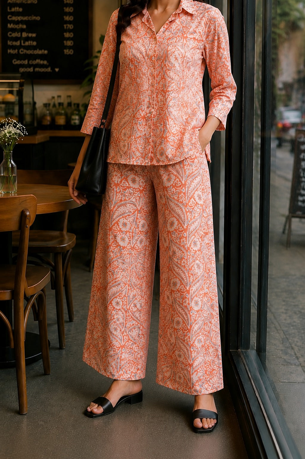 Coral Charm Printed Co-Ord Set