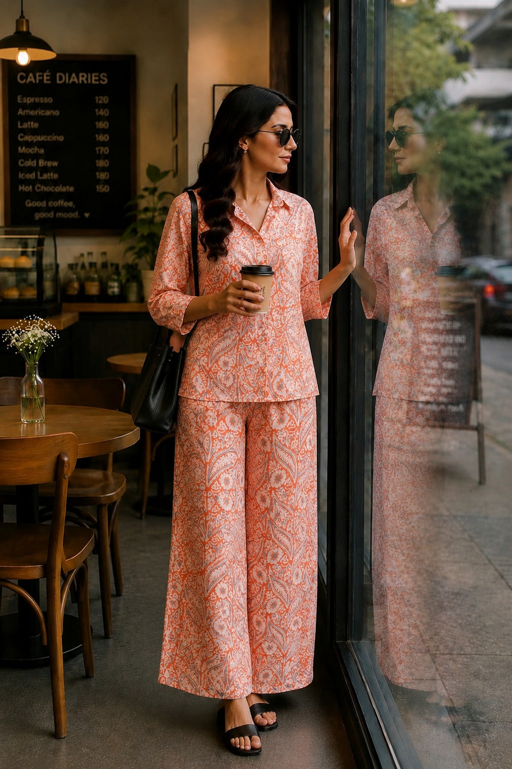 Coral Charm Printed Co-Ord Set