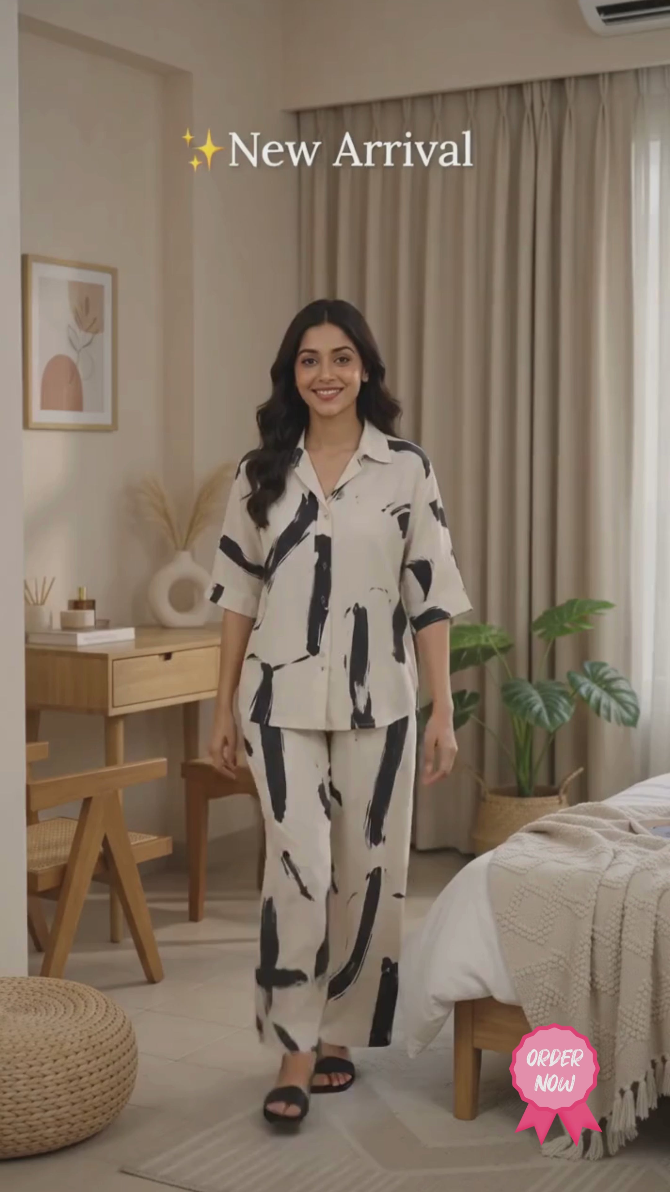 Abstract Modern Print Shirt & Trousers Set